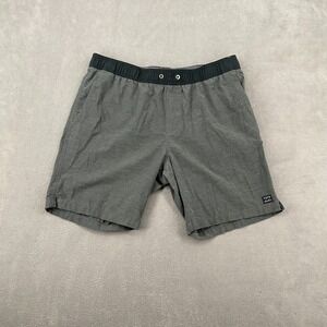 Billabong Board Shorts Mens Large Charcoal Gray Elastic Waist Swimwear Beach